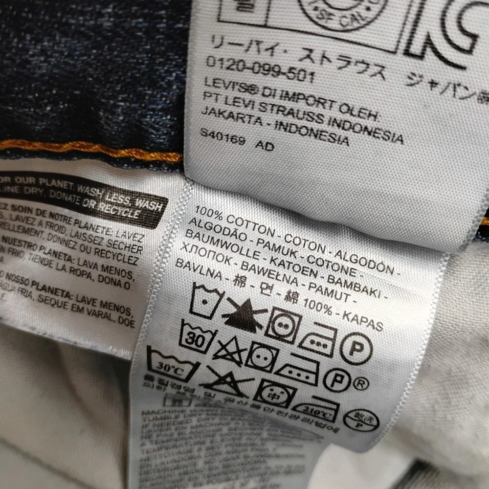 Levis 559 Relaxed Straight Jeans Mens 38x30 Medium Wash Blue Denim Distressed